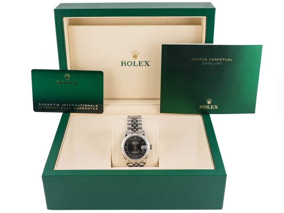 Rolex Datejust Stainless Steel and White Gold Dark Grey Roman Dial 278274