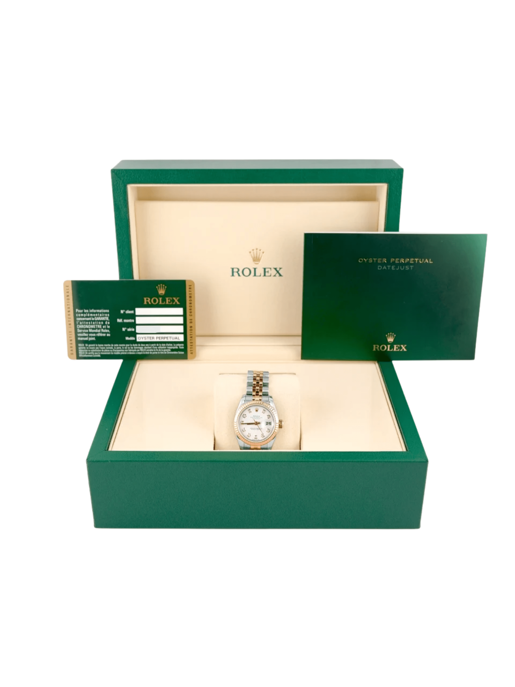 Rolex Lady-Datejust Stainless Steel and Rose Gold White Diamond Dial 179171