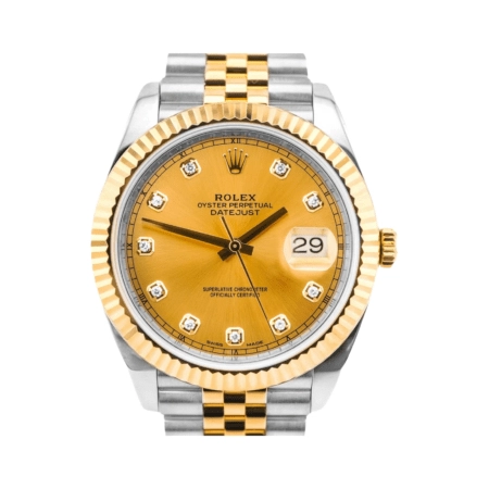 Rolex Datejust Steel and Yellow Gold Champagne Diamond Dial 126333