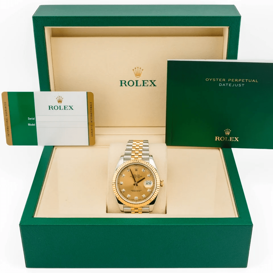 Rolex Datejust Steel and Yellow Gold Champagne Diamond Dial 126333
