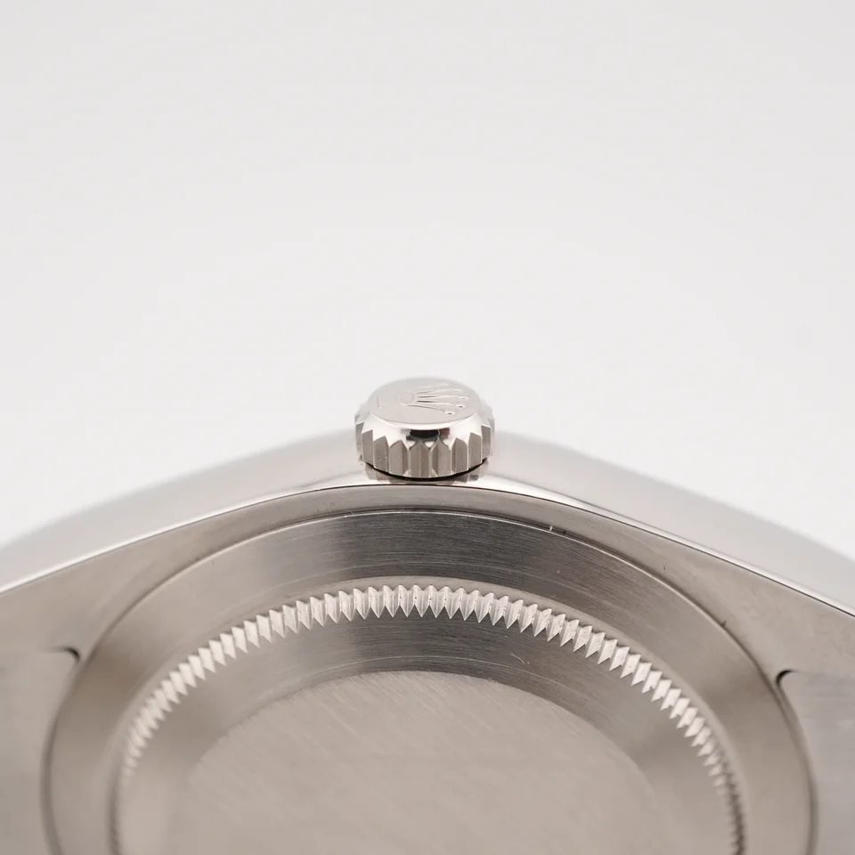 Rolex Oyster Perpetual Stainless Steel Dark Rhodium Stick Dial 114300