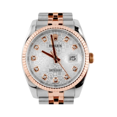 Rolex Datejust Stainless Steel and Rose Gold Silver Jubilee Diamond Dial 116231