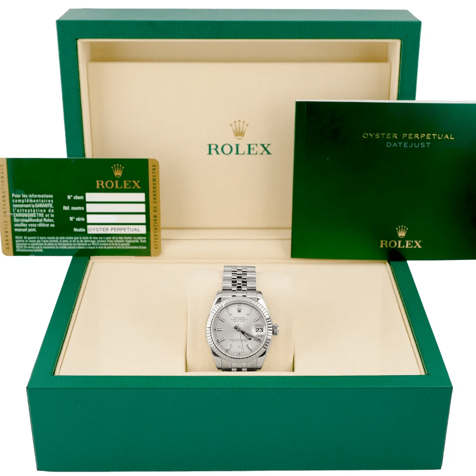 Rolex Datejust Stainless Steel and White Gold Silver Dial 178274