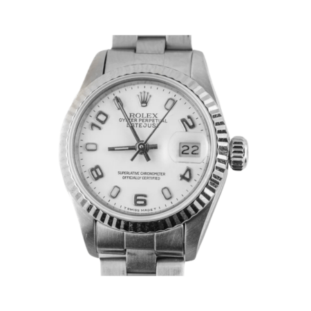 Rolex Lady-Datejust Stainless Steel and White Gold Silver Arabic Dial 69174