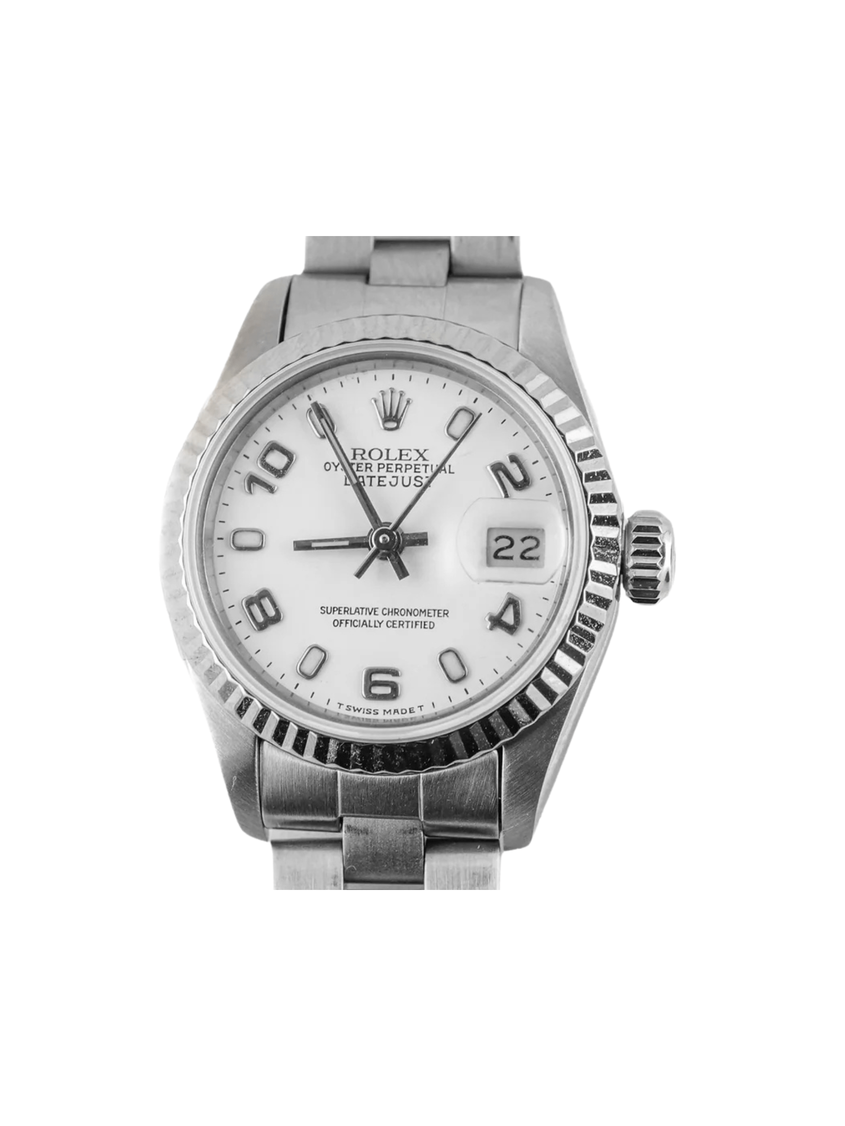 Rolex Lady-Datejust Stainless Steel and White Gold Silver Arabic Dial 69174