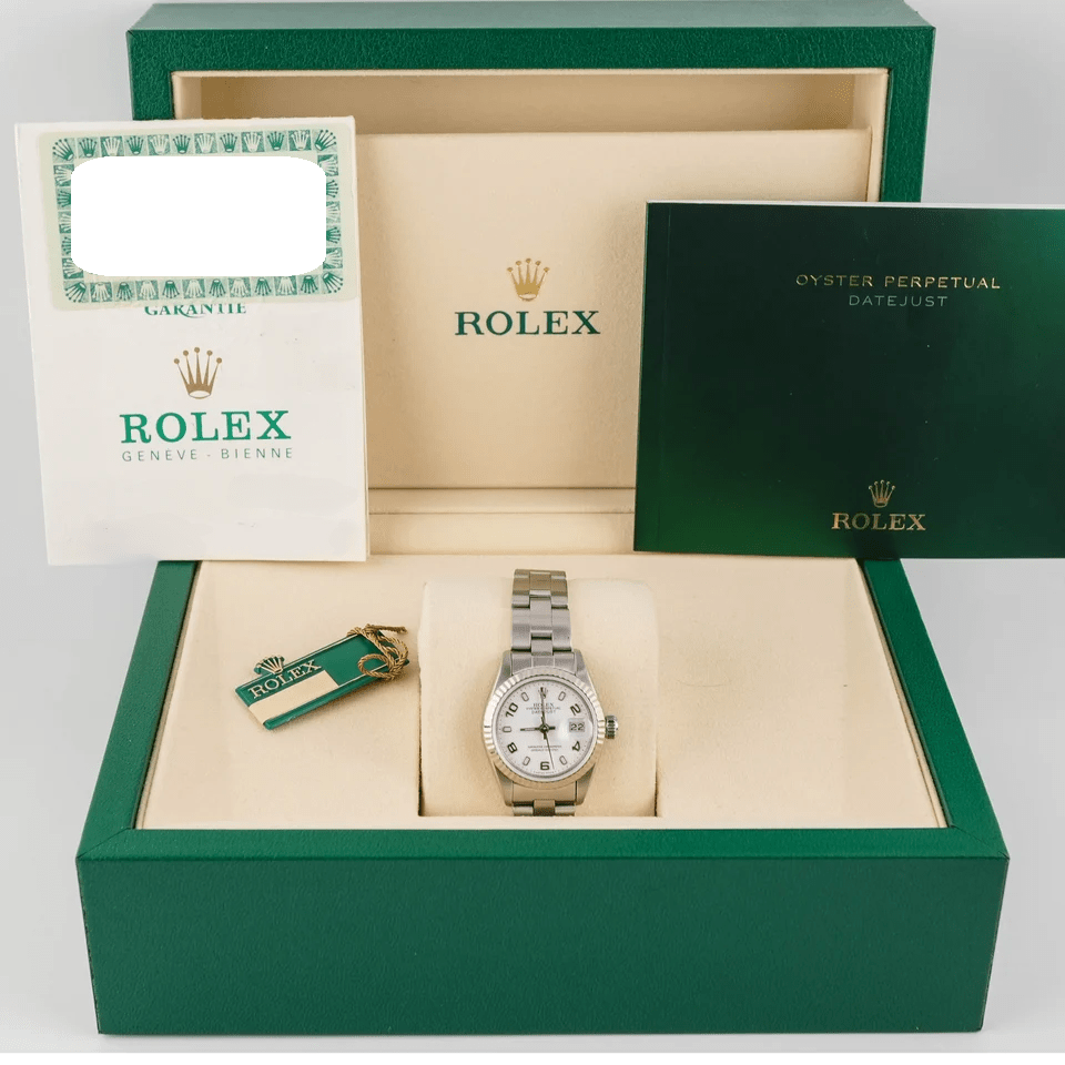 Rolex Lady-Datejust Stainless Steel and White Gold Silver Arabic Dial 69174