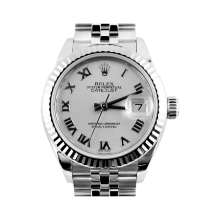 Rolex Lady-Datejust Stainless Steel and White Gold Silver Roman Dial 279174
