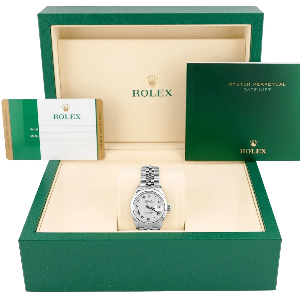 Rolex Lady-Datejust Stainless Steel and White Gold Silver Roman Dial 279174