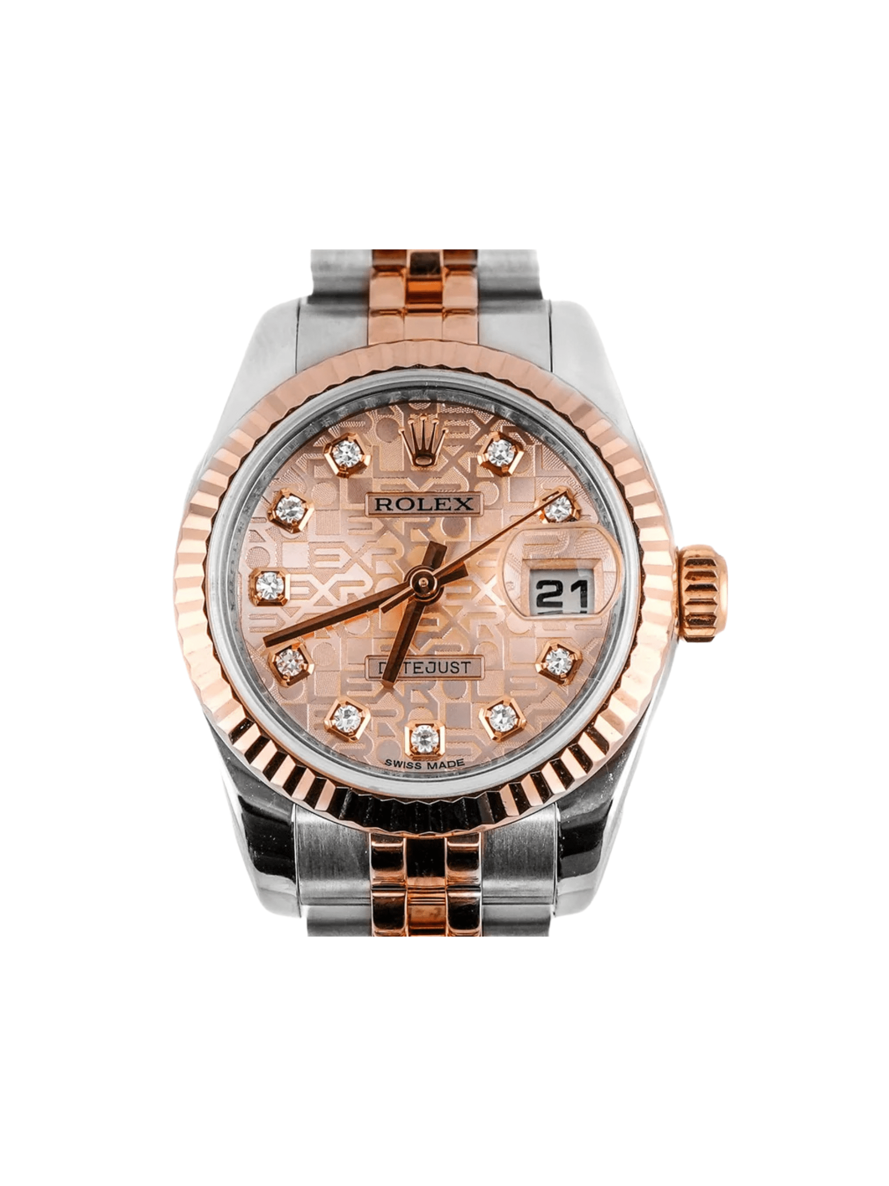 Rolex Lady-Datejust Stainless Steel and Rose Gold Pink Jubilee Diamond Dial 179171