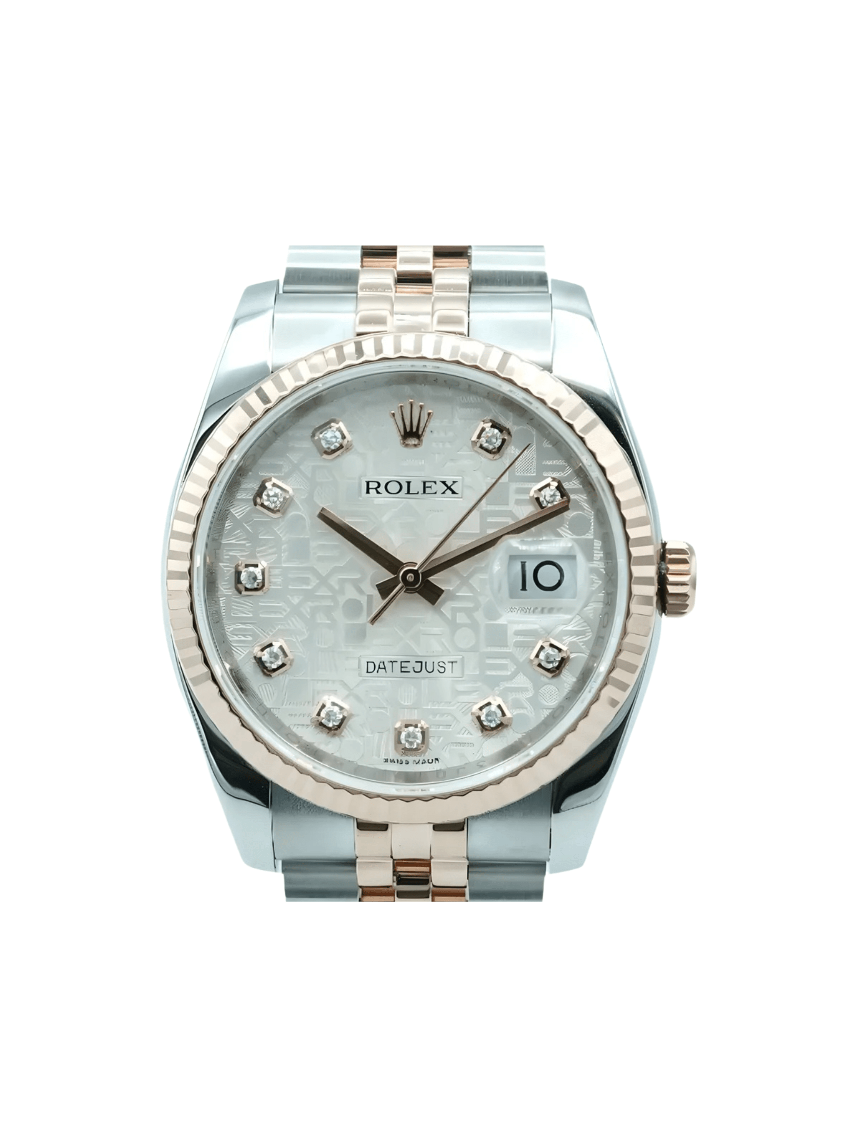 Rolex Datejust 36 Stainless Steel and Rose Gold Silver Diamond Dial 116231