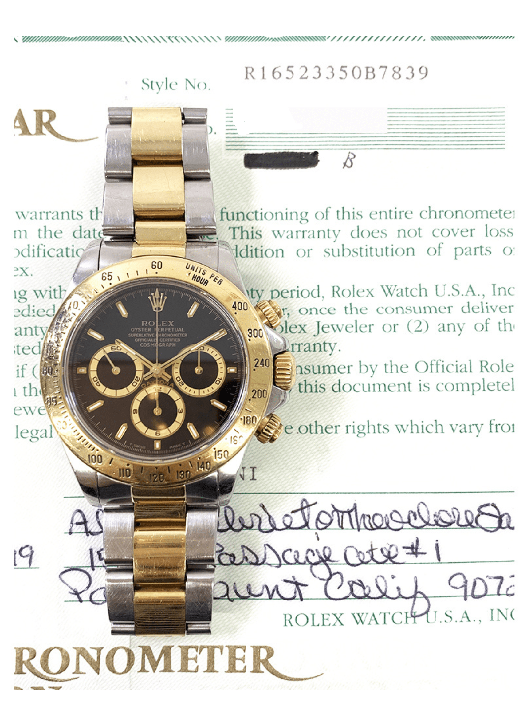 Rolex Daytona Stainless Steel Yellow Gold 16523 - Image 3