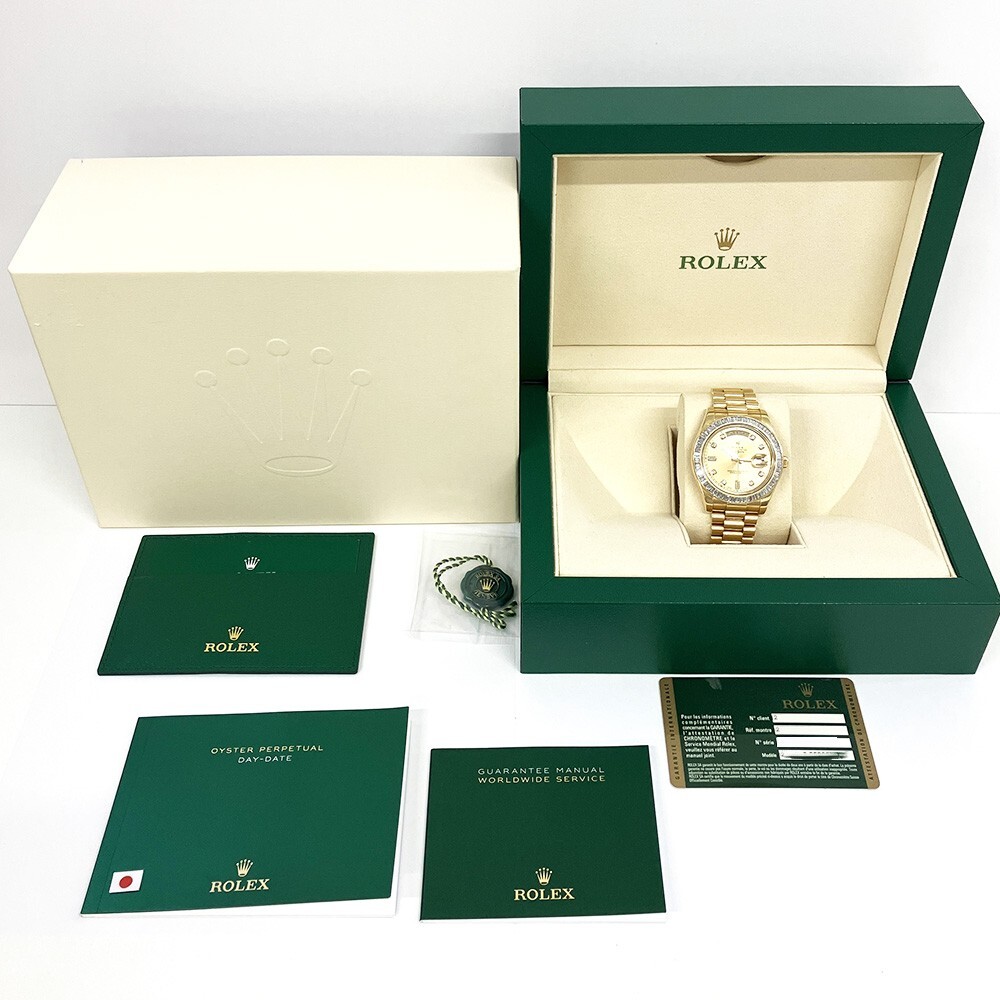 Rolex Day-Date II Diamond Bezel Yellow Gold Champagne Diamond Dial 218398BR