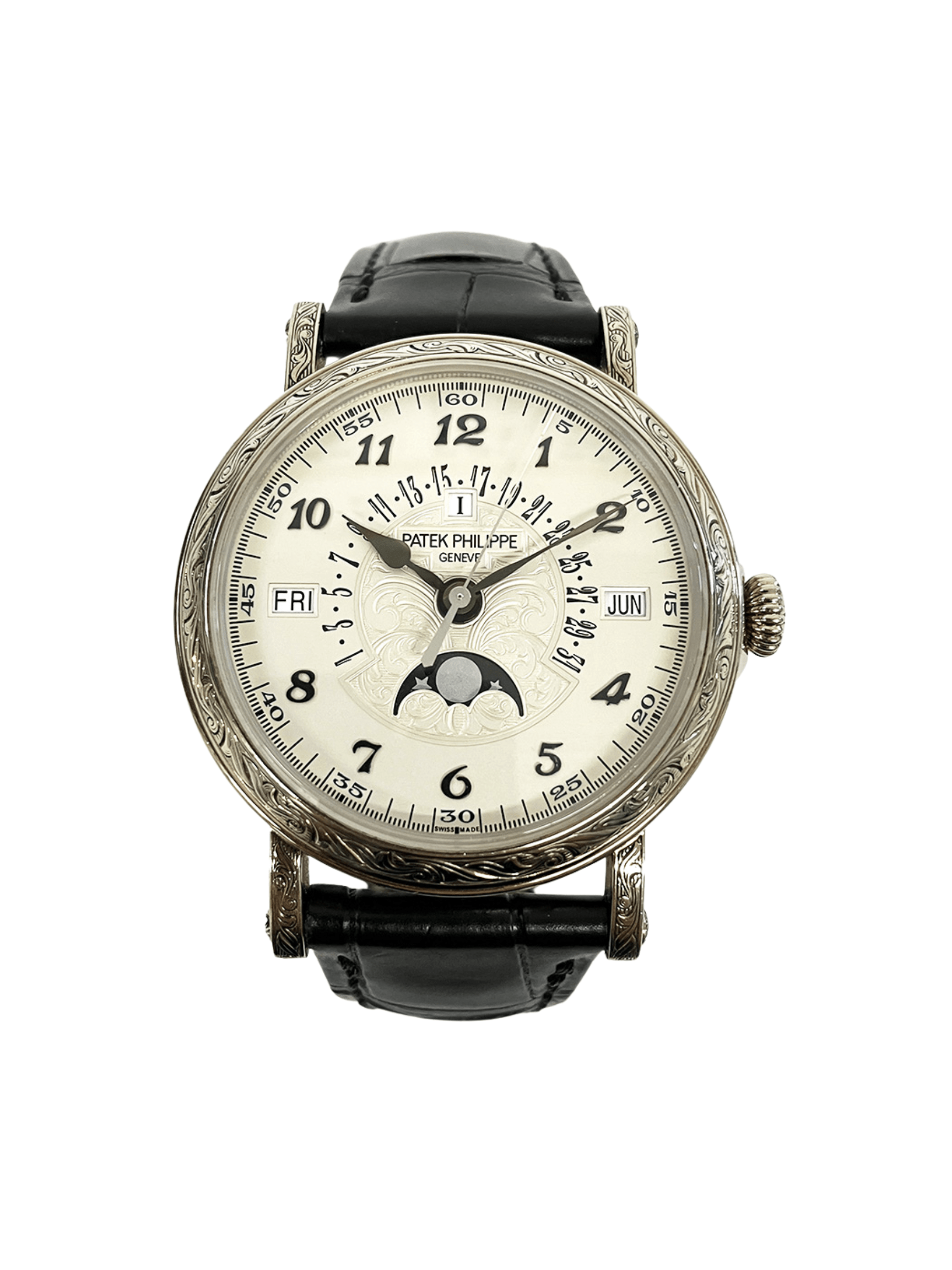 Patek Philippe Grand Complications Perpetual Calendar White Gold White Arabic Dial 5160/500G-001