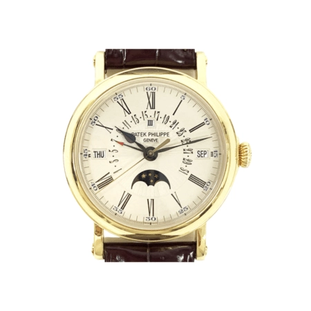 Patek Philippe Perpetual Calendar Retrograde Date Yellow Gold White Roman Dial 5159J-001