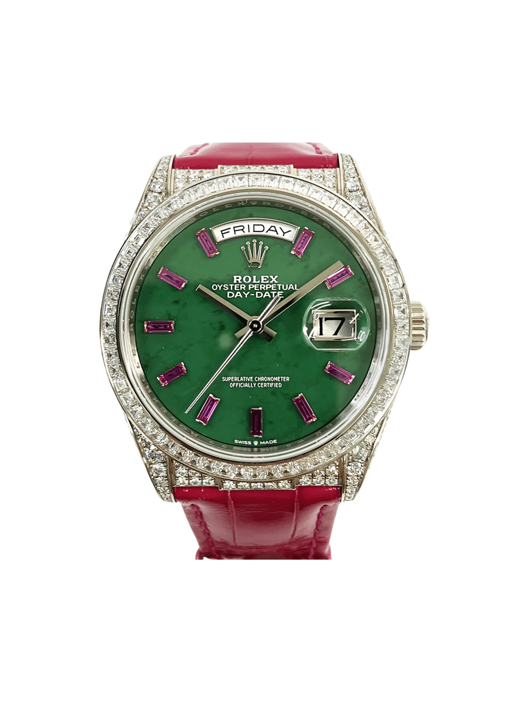 Rolex Day-Date 36 Polar Jade Day-Date Diamond Dial 128459TBR Bracelet