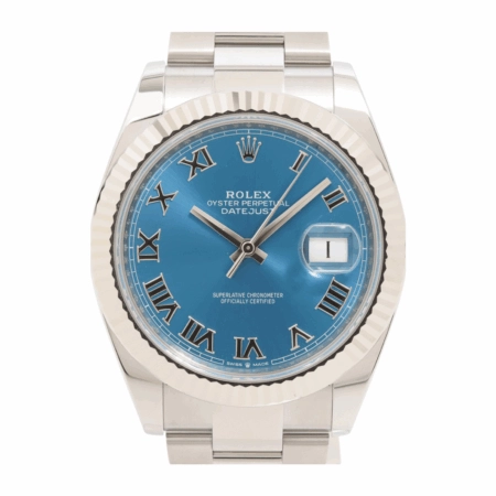 Rolex Datejust 41 Silver and White Gold Blue Roman Dial 126334