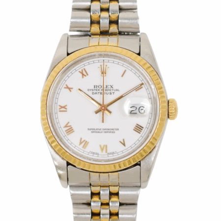 Rolex Datejust 36 Two-Tone White Roman Dial 16233 Bracelet