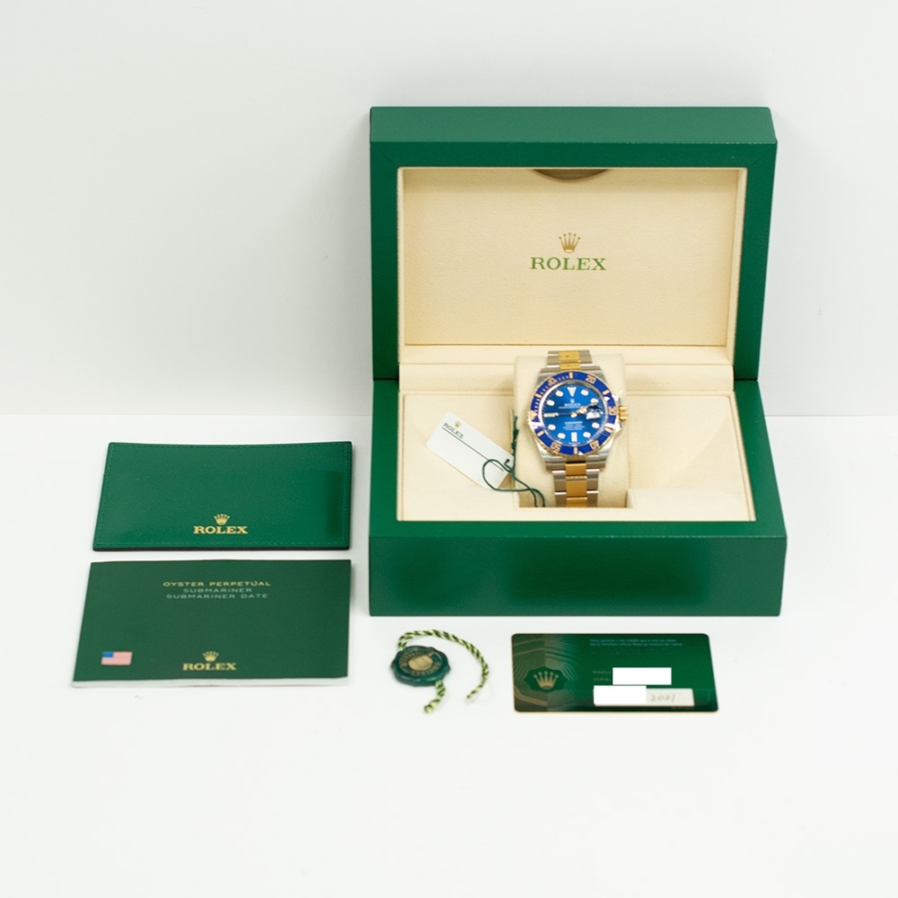 Rolex Submariner Date Yellow Gold and Steel Blue Ceramic Bezel Blue Dial 126613LB