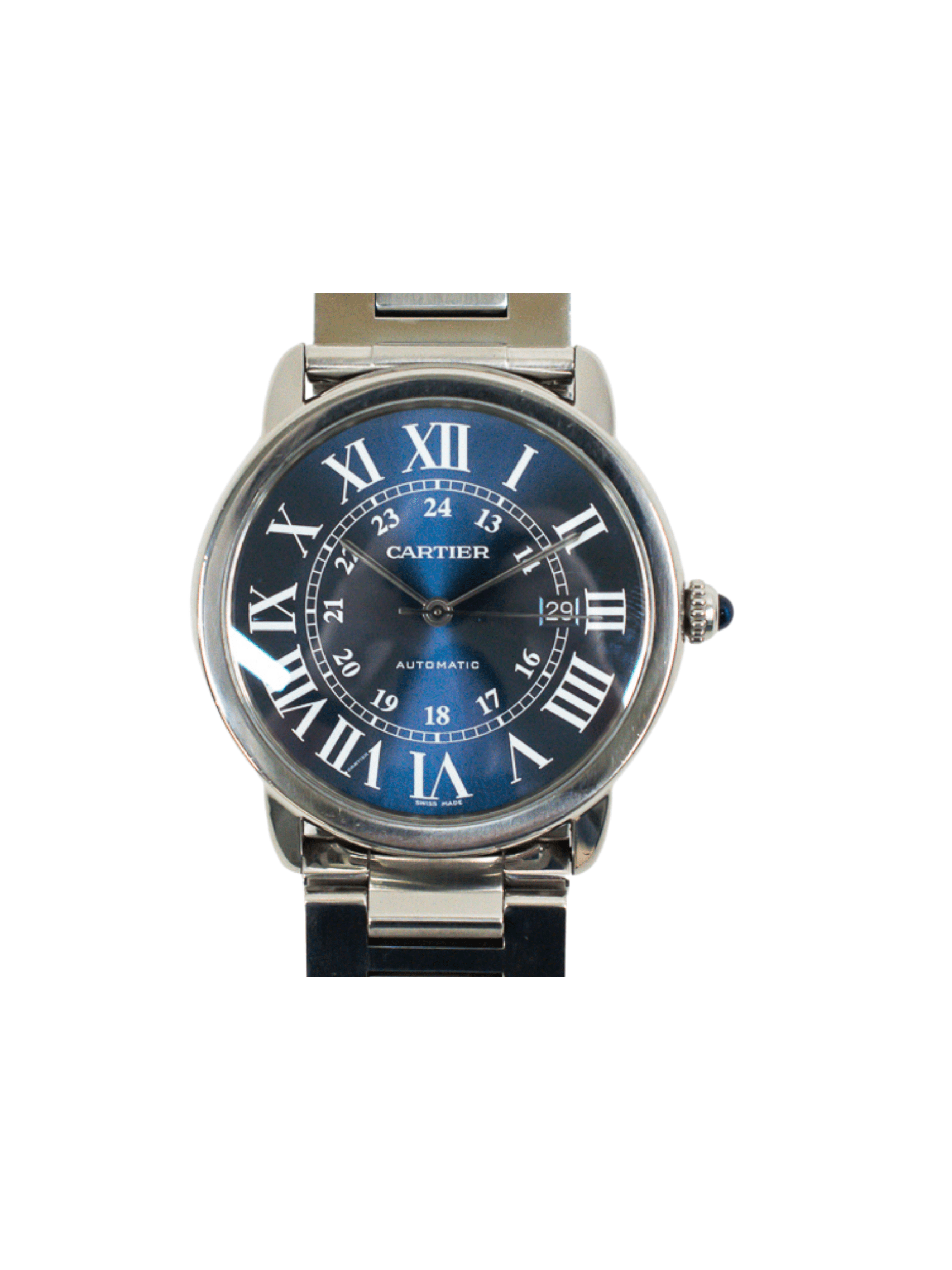 Cartier Ronde Solo Stainless Steel Blue Roman Dial WSRN0023