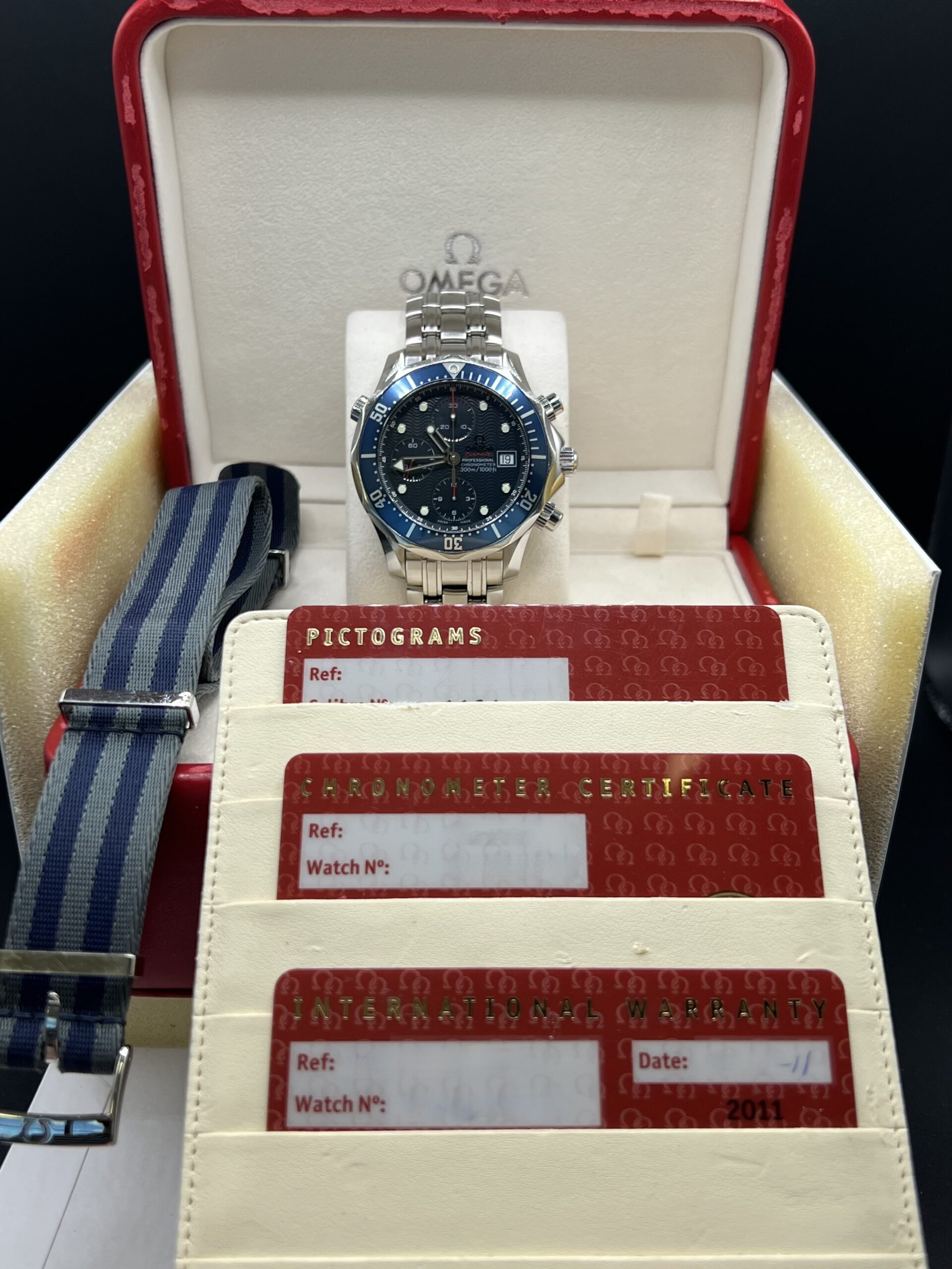 Omega Seamaster Diver Stainless Steel Blue Wave Dial 2225.80.00