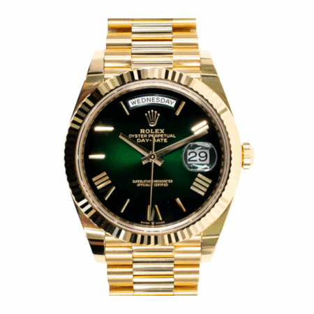 Rolex Day-Date 40 Yellow Gold Green Ombre Roman Dial 228238