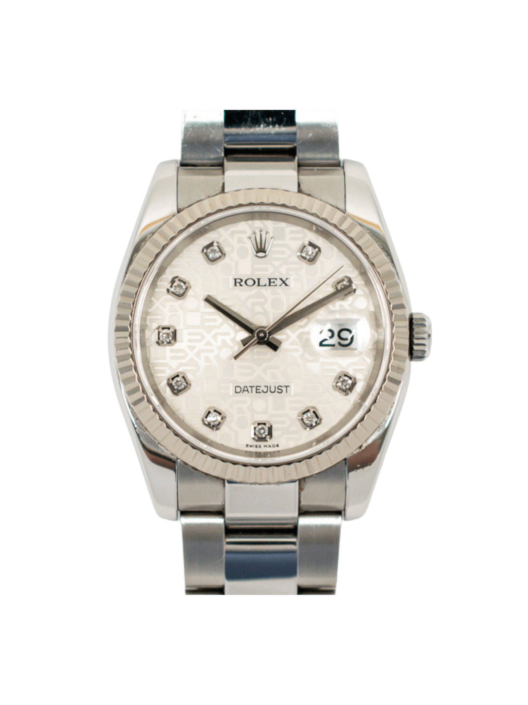 Rolex Datejust 36 Steel and White Gold Silver Jubilee Diamond Dial 116234