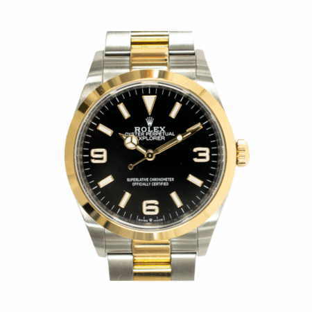 Rolex Explorer Stainless Steel and Yellow Gold Black Arabic Dial 124273