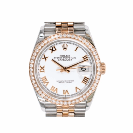 Rolex Datejust 36 Stainless Steel and Rose Gold White Roman Dial 126281RBR