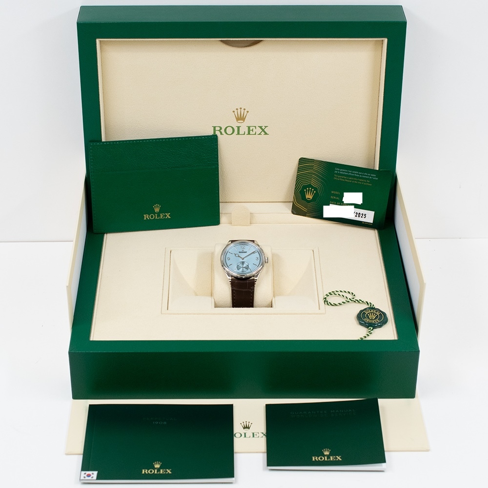 Rolex 1908 Platinum Ice Blue Dial 52506