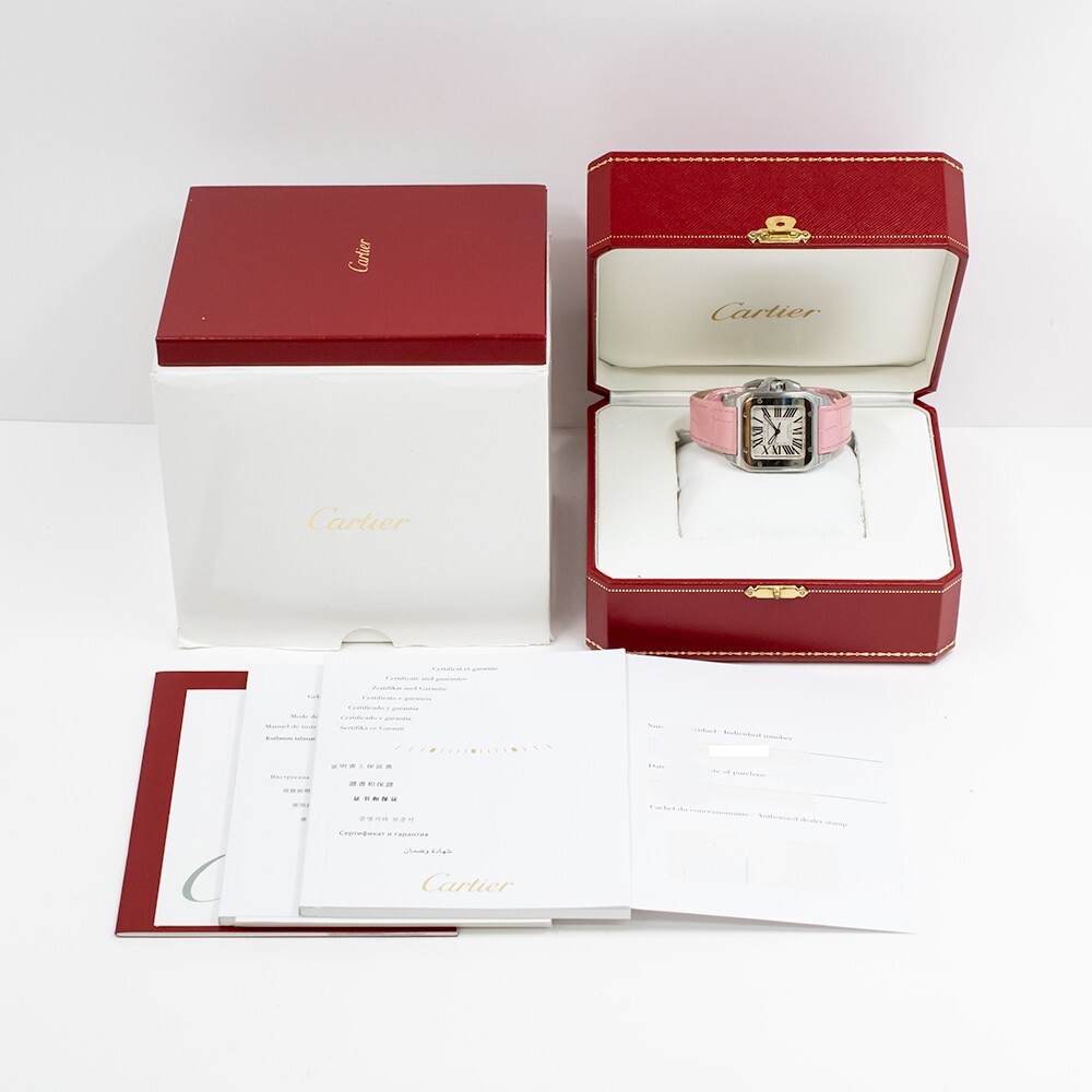 Cartier Santos 100 Stainless Steel Silver Roman Dial W20106X8