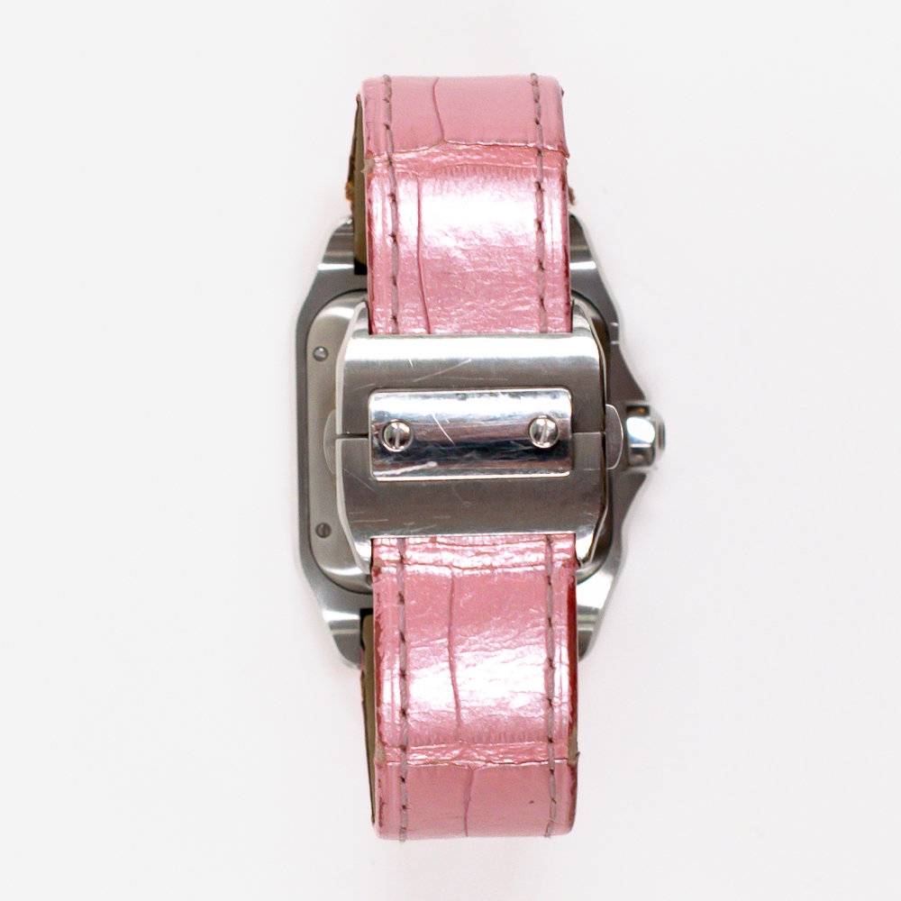 Cartier Santos 100 Stainless Steel Silver Roman Dial W20106X8