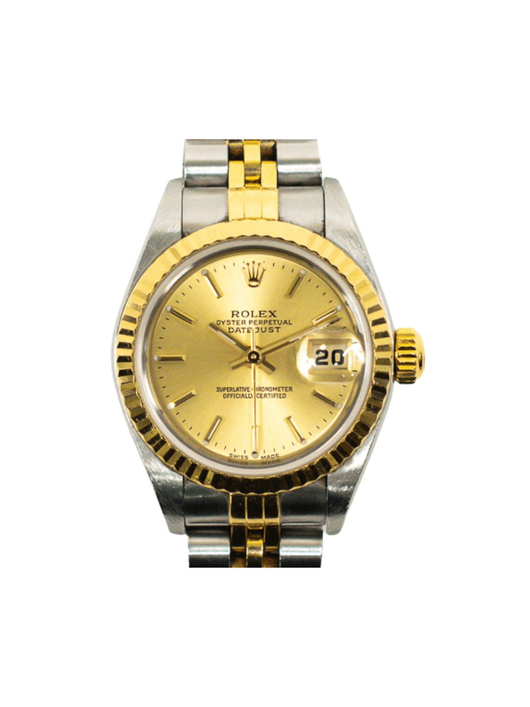 Rolex Lady-Datejust Stainless Steel and Yellow Gold Champagne Dial 79173