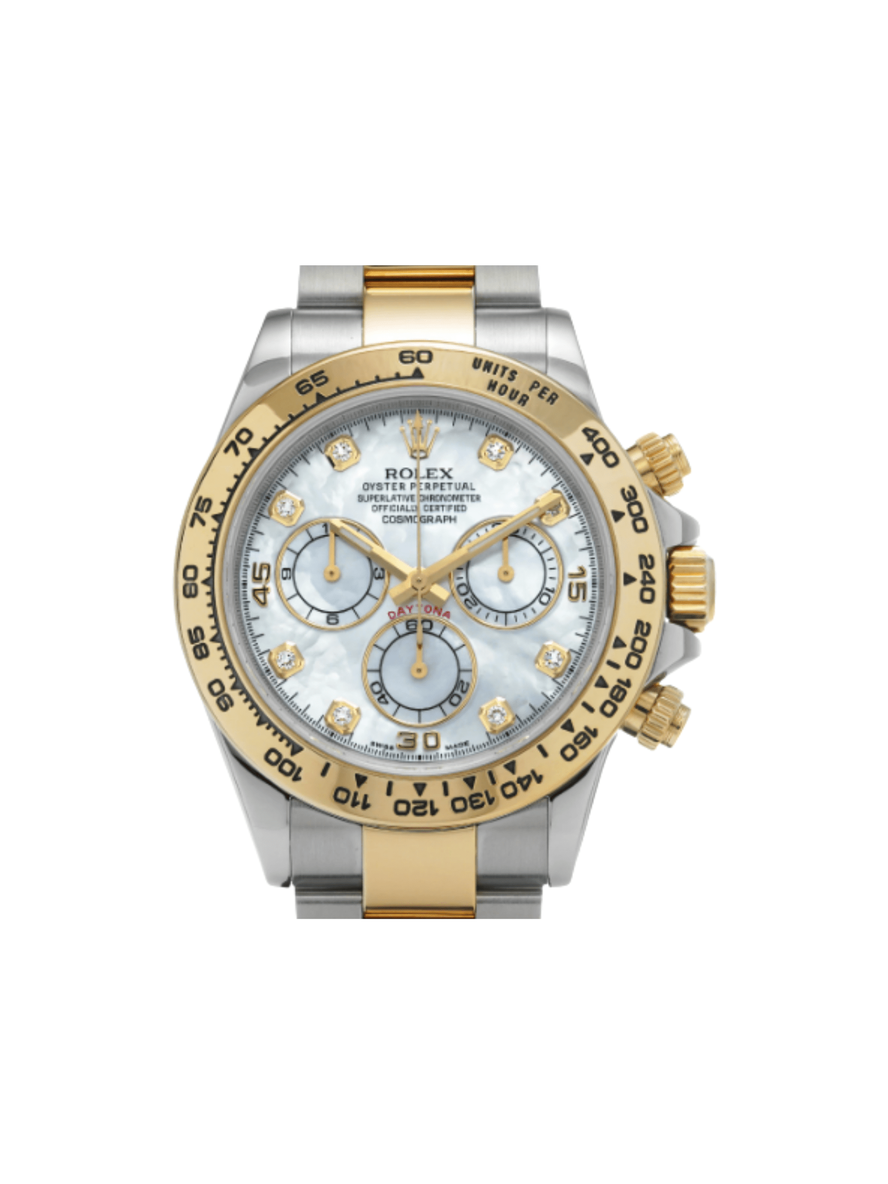 Rolex Daytona Stainless Steel/Yellow Gold White MOP Diamond Dial 116503NG