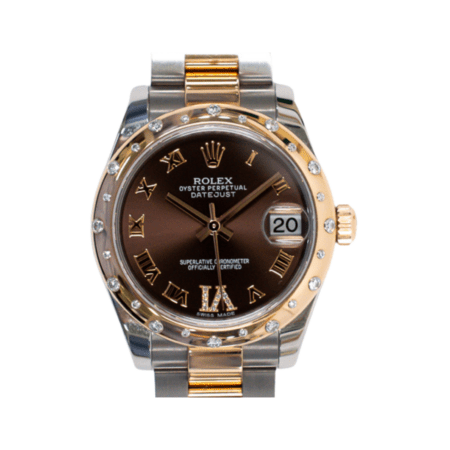 Rolex Datejust 31 Steel and Rose Gold Brown "VI & IX" Diamond 178341