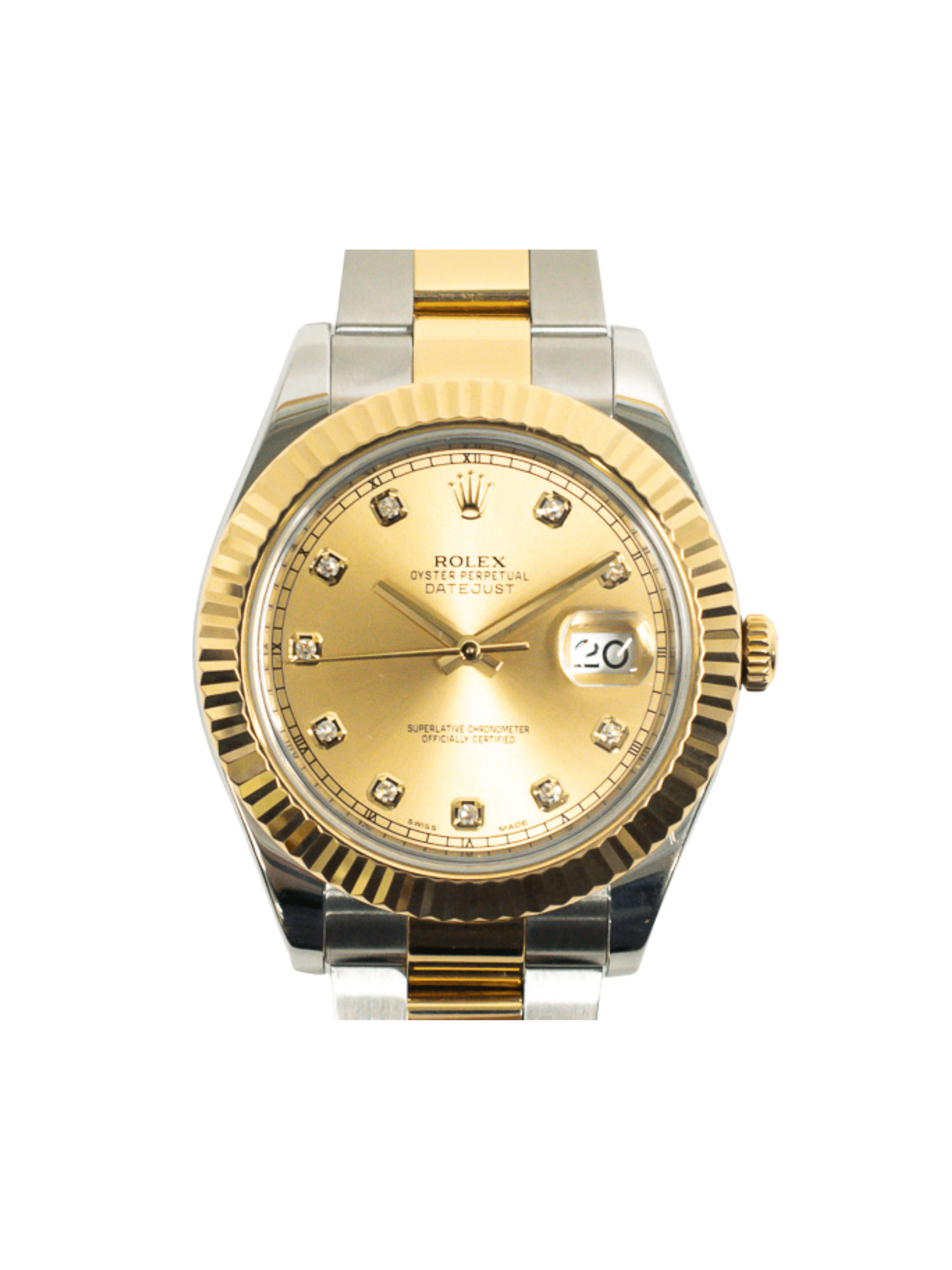 Rolex Datejust II Stainless Steel and Yellow Gold Champagne Diamond 116333G