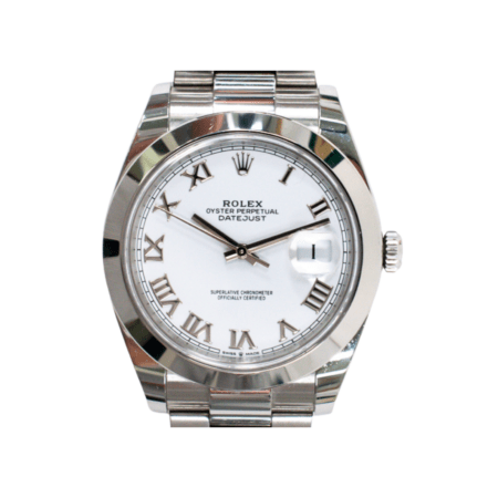 Rolex Datejust 41 Stainless Steel White Roman Dial 126300