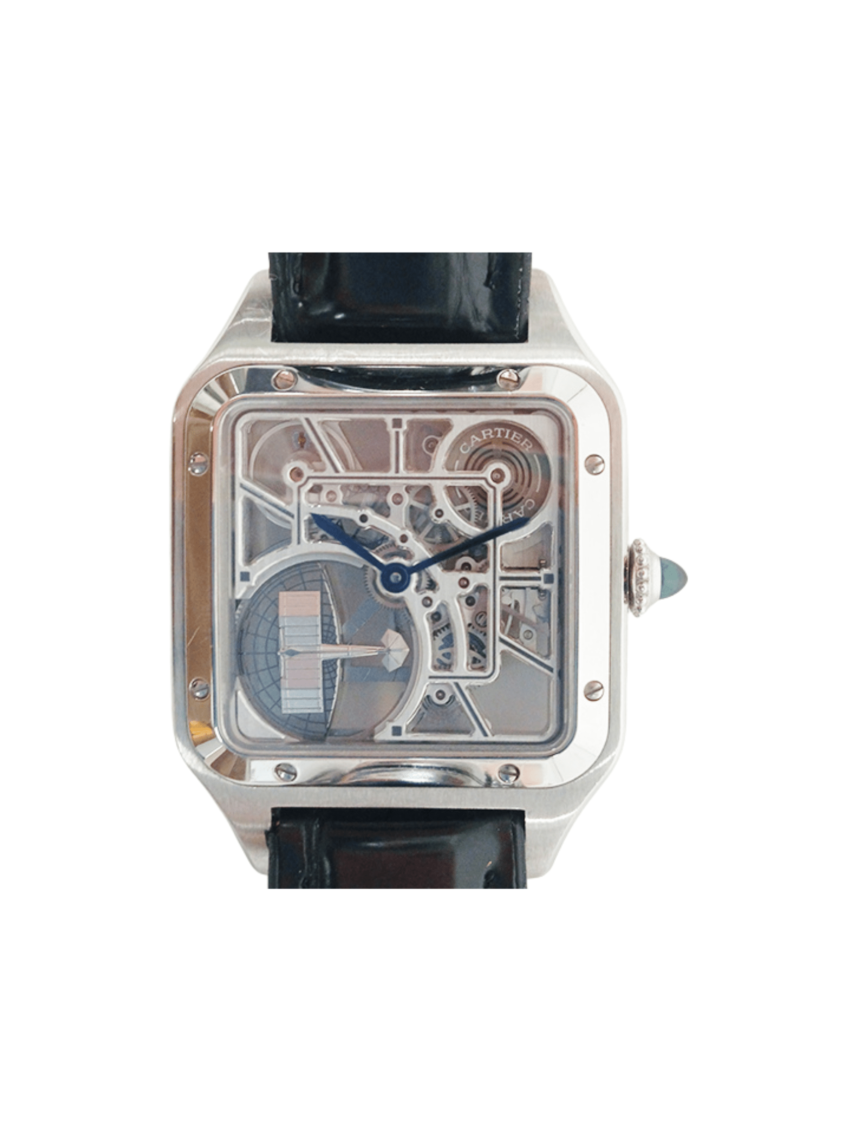 Cartier Santos-Dumont Stainless Steel Skeleton Dial WHSA0032