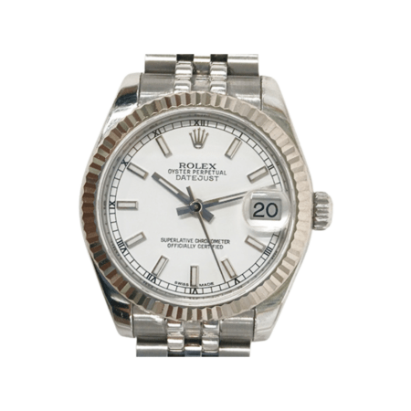 Rolex Datejust 31 Stainless Steel and White Gold with White Dial 178274