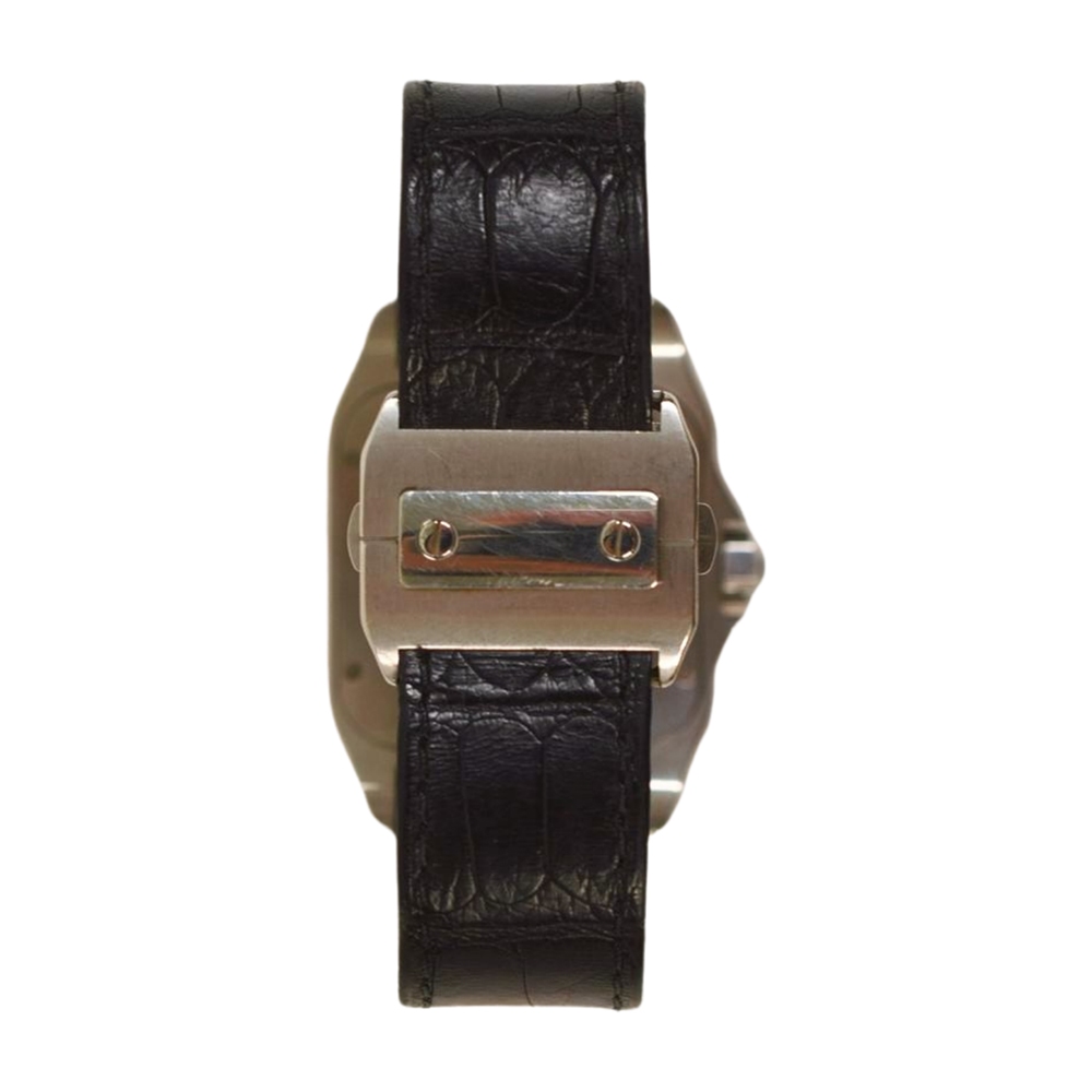 Cartier Santos 100 Medium Stainless Steel Silver Romand Dial WSSA0007