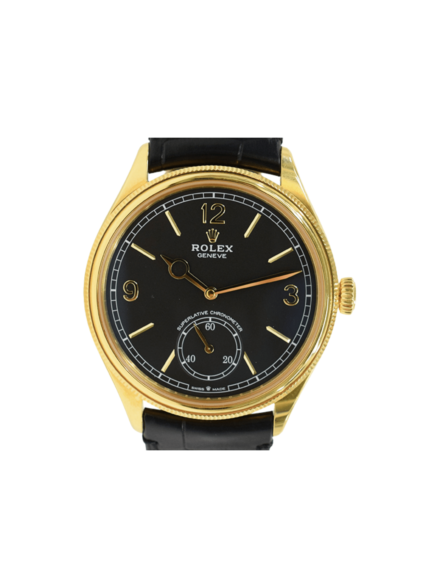 Rolex 1908 Yellow Gold Black Dial 52508