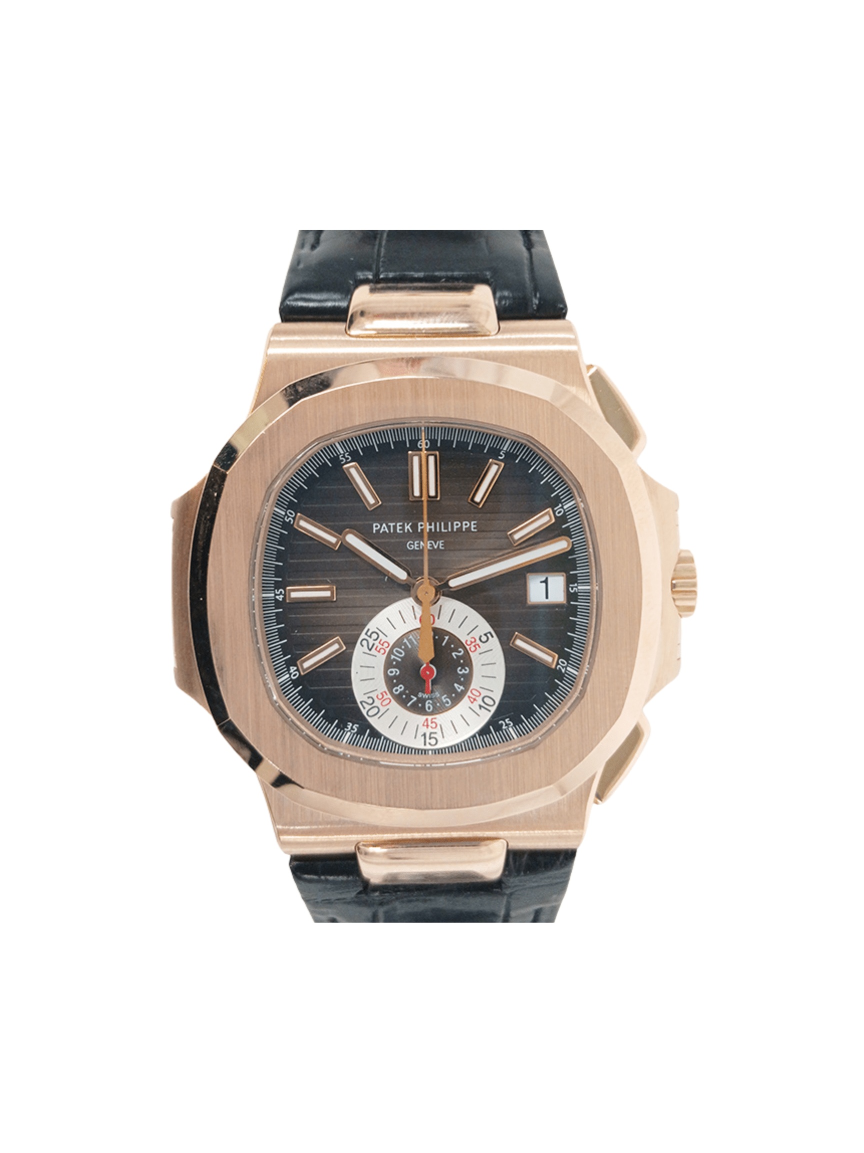 Patek Philippe Nautilus Flyback Chronograph Rose Gold Brown Stick Dial 5980R-001
