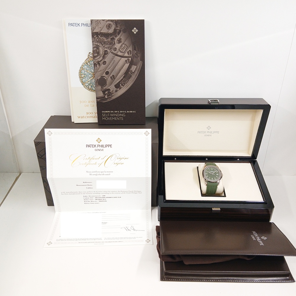 Patek Philippe Aquanaut White Gold Green Arabic Dial 5168G-010