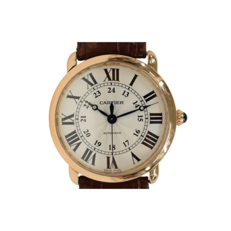 Cartier Ronde Louis Rose Gold Silver Roman Dial WGRN0006