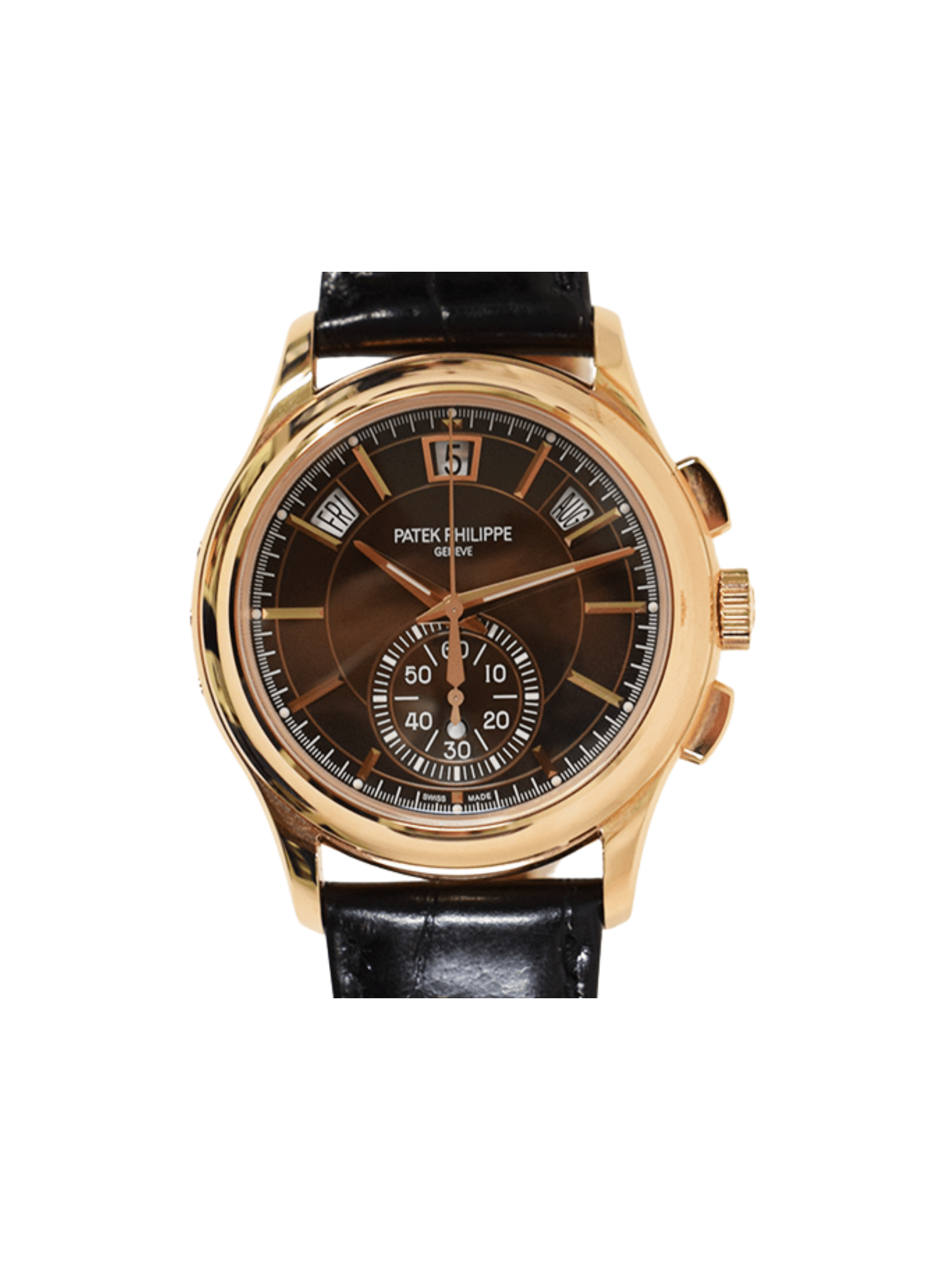 Patek Philippe Annual Calendar Flyback Chronograph Rose Gold Black Stick Dial 5905R-001