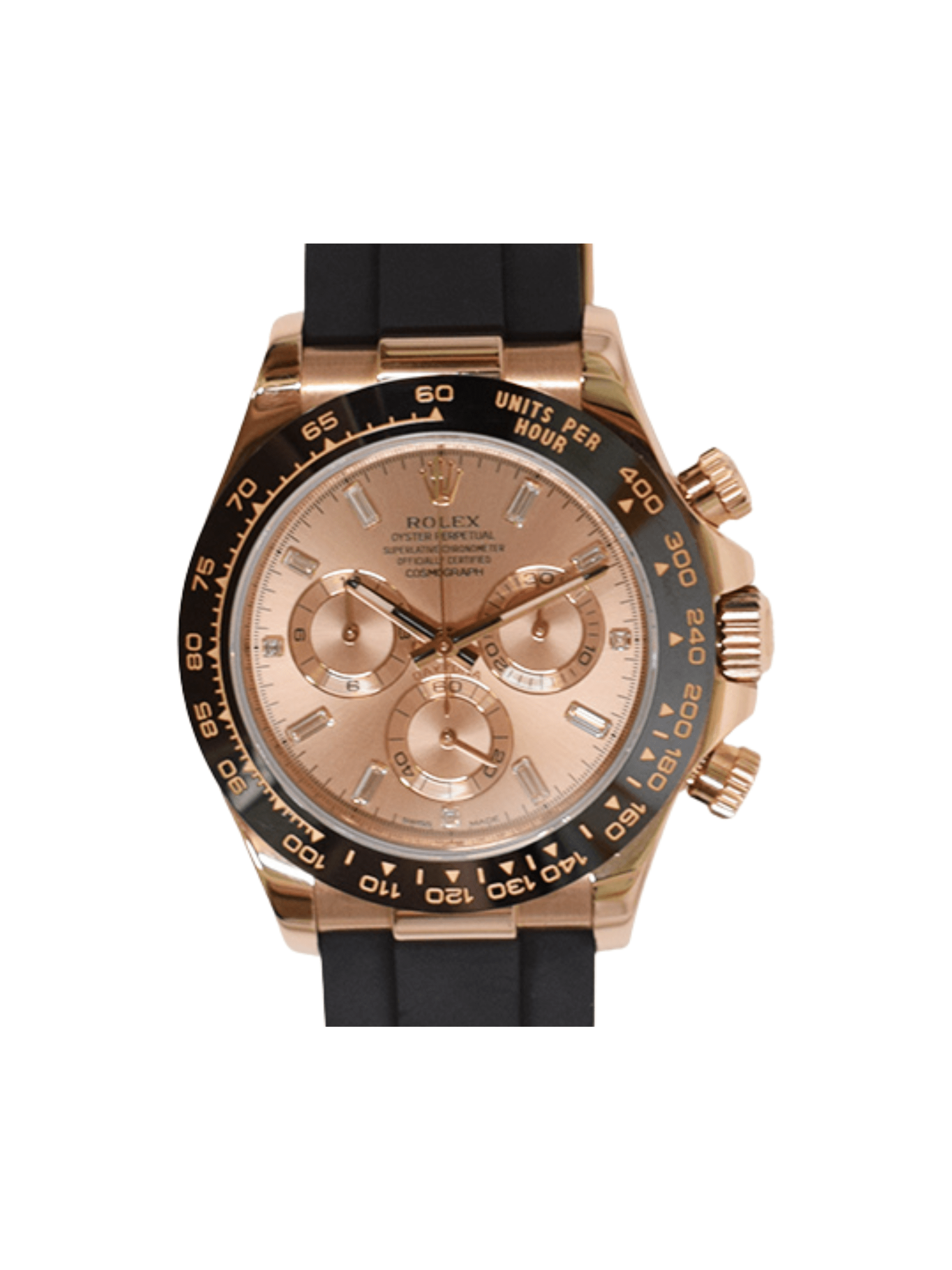 Rolex Daytona Rose Gold Black Ceramic Bezel Pink Diamond Dial 116515LN