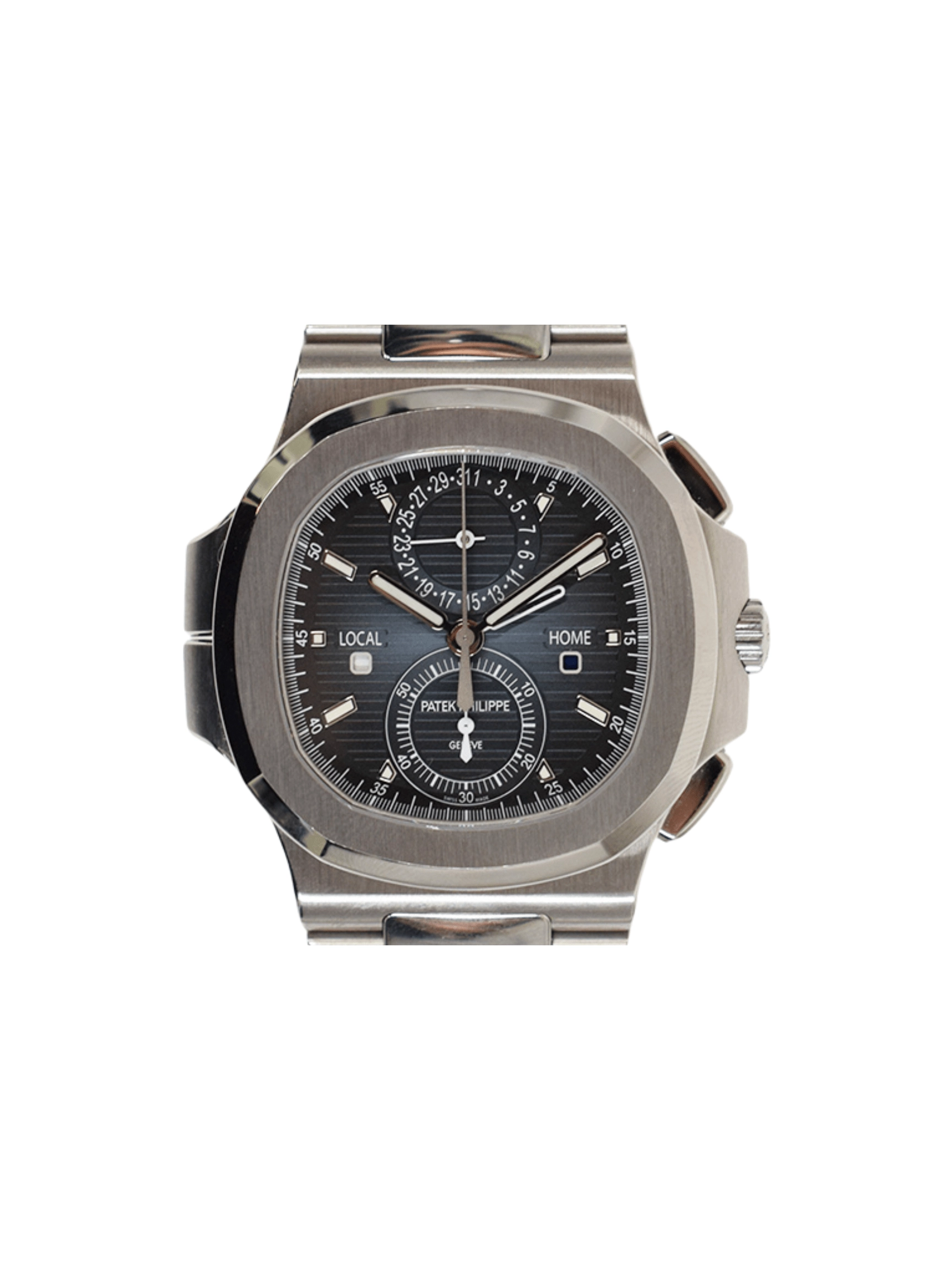 Patek Philippe Nautilus Travel Time Flyback Chronograph Stainless Steel Blue Dial 5990/1A-011