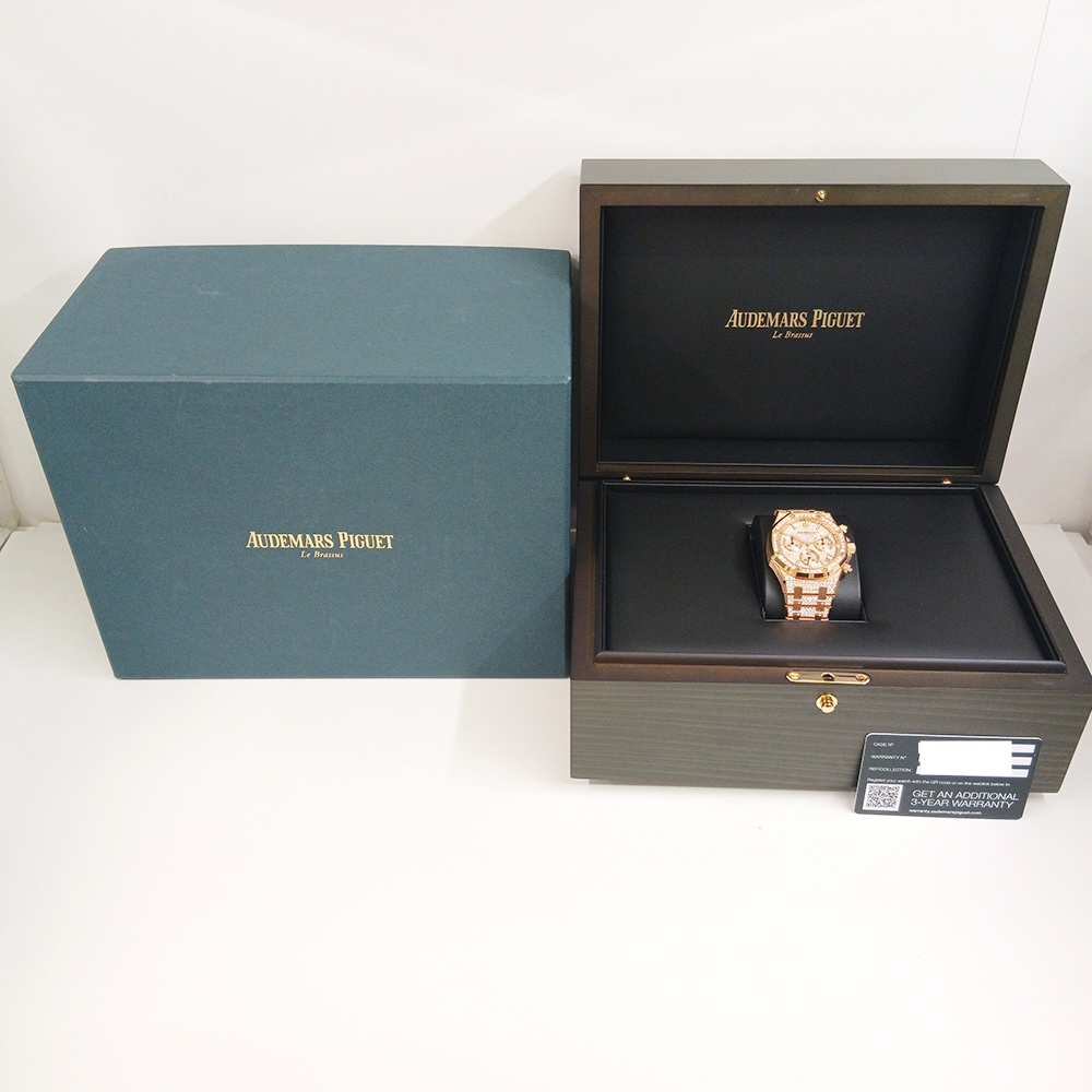 Audemars Piguet Royal Oak Chronograph Rose Gold Diamond Set Pave Diamond Dial 26242OR.ZZ.1322OR.02