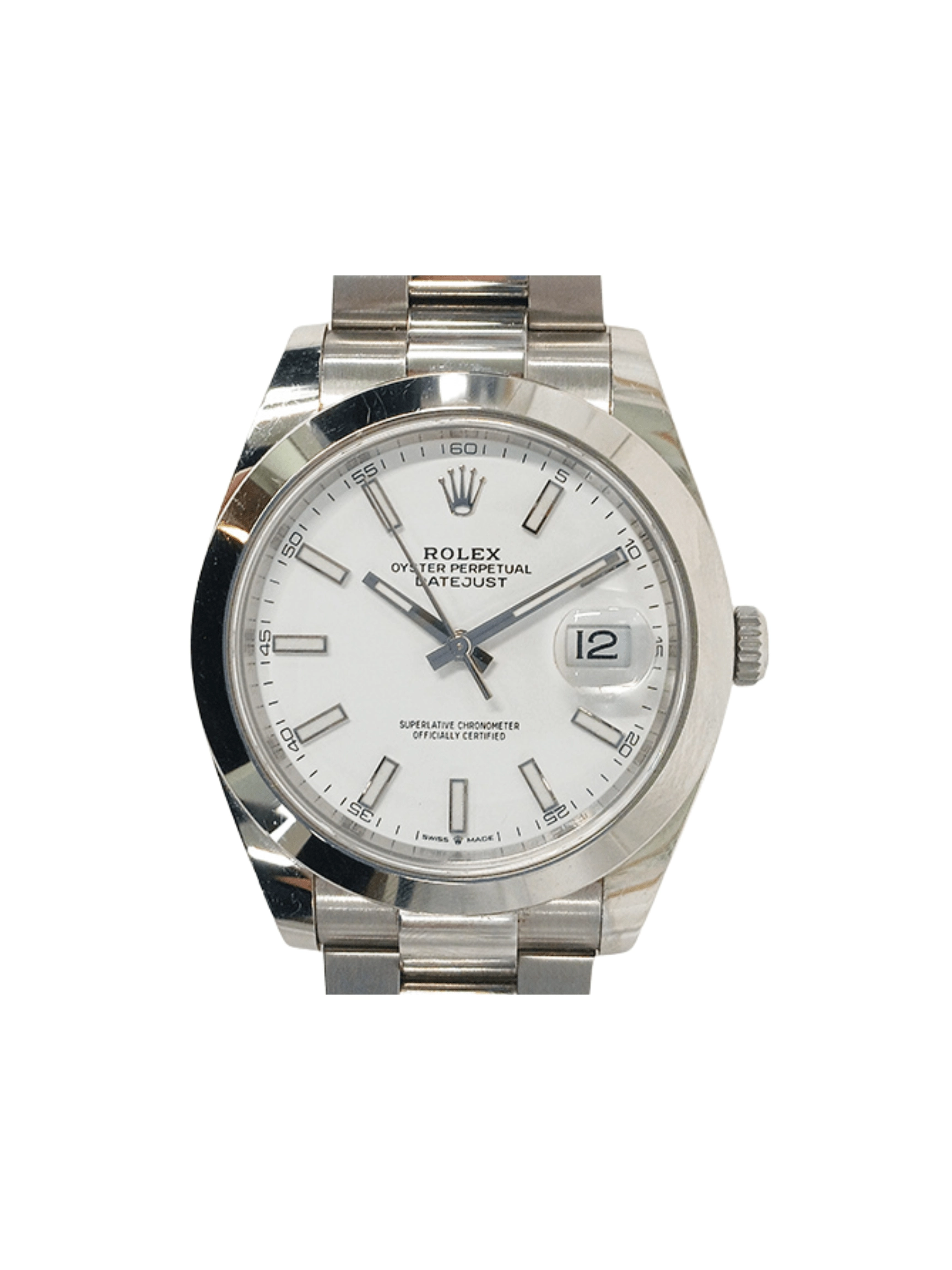 Rolex Datejust 41 Stainless Steel White Stick Dial 126300
