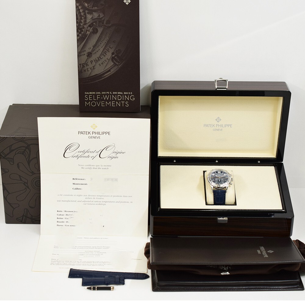 Patek Philippe Annual Calendar Chronograph Platinum Blue Dial 5961P-001