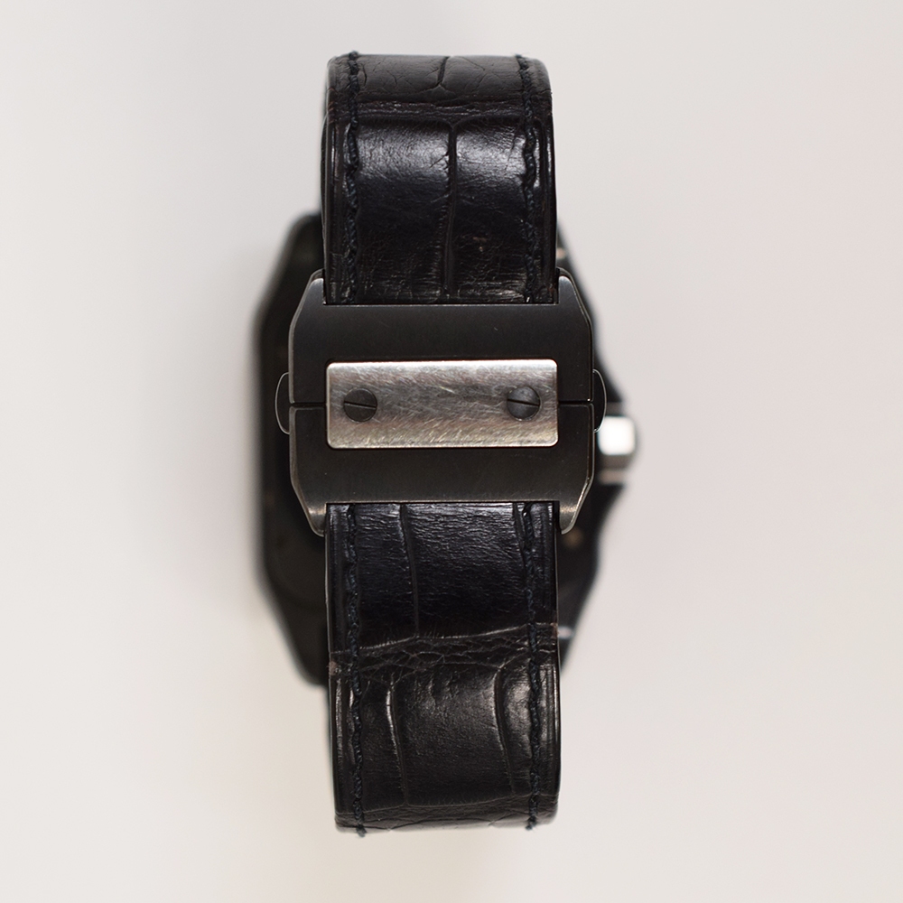 Cartier Santos 100 Titanium and Stainless Steel Black Roman Dial W2020010